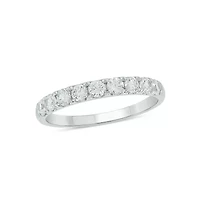 Lab Created / Carat Lab-Grown Diamond Anniversary Ring Sterling Silver