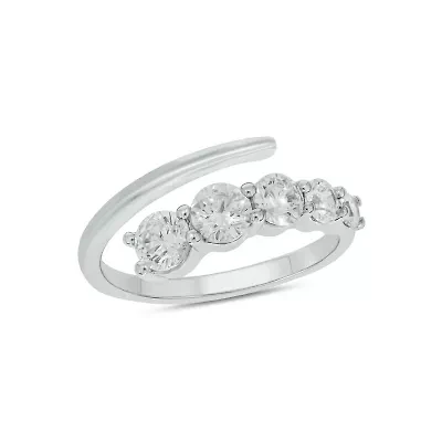 Lab Created 1 Carat Lab-Grown Diamond Open Fashion Ring Sterling Silver