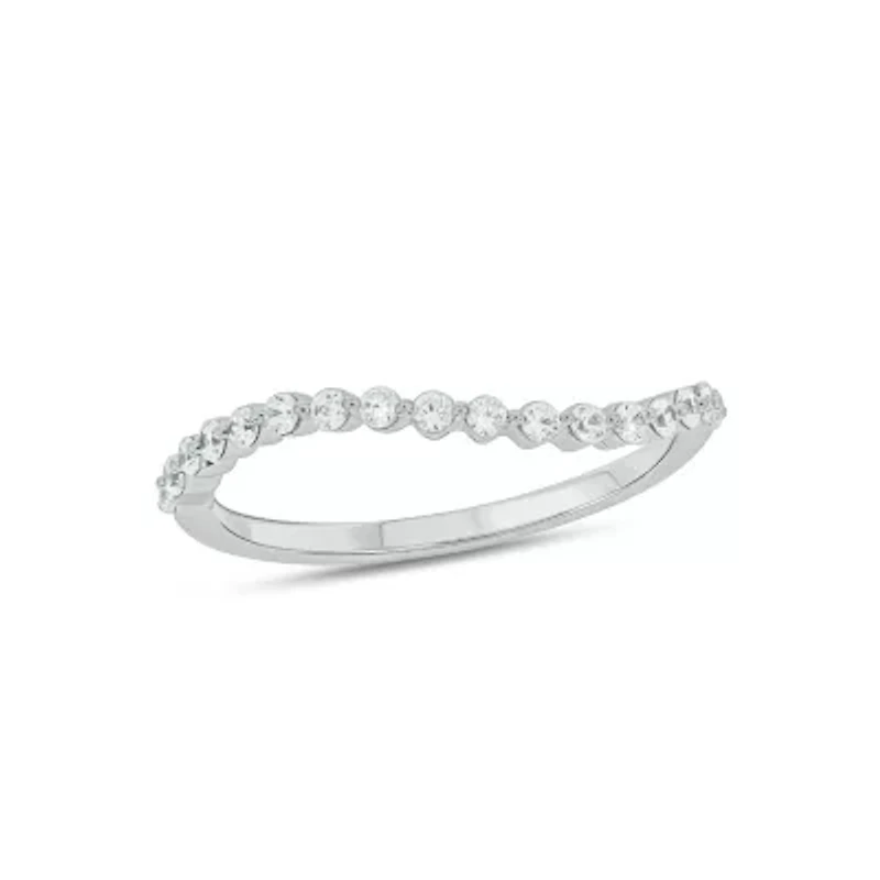 Lab Created 1/4 Carat Lab-Grown Diamond S Flow Single Prong Anniversary Ring Sterling Silver