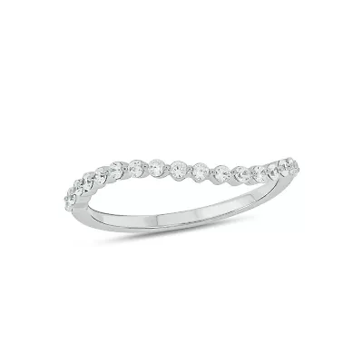 Lab Created 1/4 Carat Lab-Grown Diamond S Flow Single Prong Anniversary Ring Sterling Silver