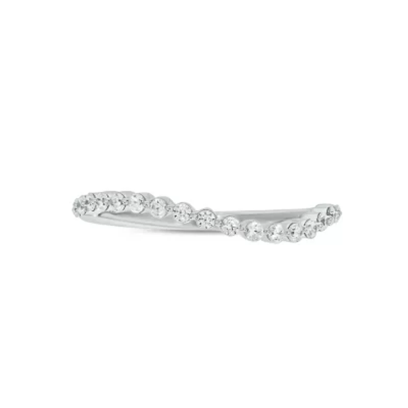 Lab Created 1/4 Carat Lab-Grown Diamond S Flow Single Prong Anniversary Ring Sterling Silver