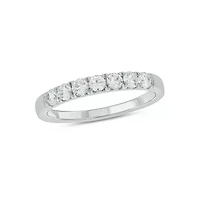 Lab Created 1/2 Carat Lab-Grown Diamond Luxurious Anniversary Ring Sterling Silver