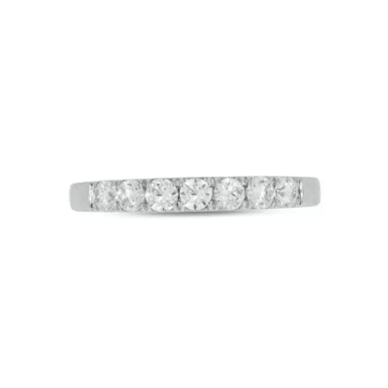 Lab Created 1/2 Carat Lab-Grown Diamond Luxurious Anniversary Ring Sterling Silver