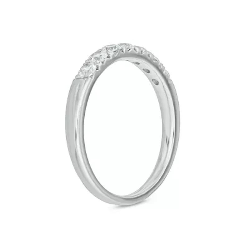 Lab Created 1/2 Carat Lab-Grown Diamond Luxurious Anniversary Ring Sterling Silver