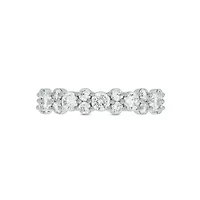 Lab Created 1 Carat Lab-Grown Diamond Elegant Two-Stone Anniversary Ring Sterling Silver