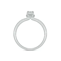 Lab Created 1/3 Carat Lab-Grown Diamond Solitaire Emerald-Cut Ring Sterling Silver
