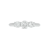 Lab Created 1 Carat Lab-Grown Round Diamond Engagement Ring Sterling Silver