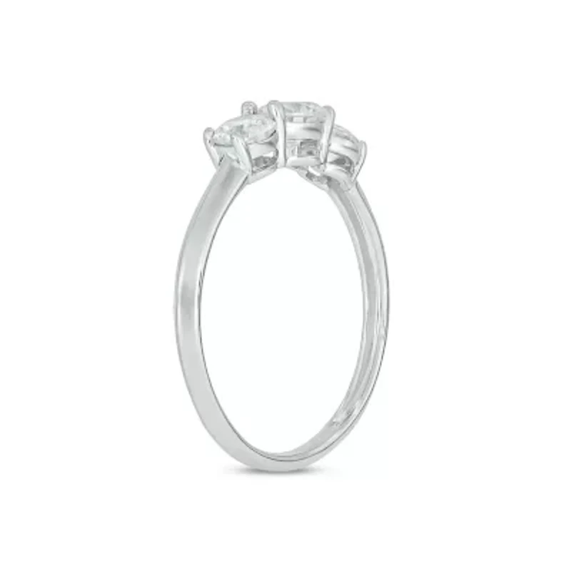 Lab Created 1 Carat Lab-Grown Round Diamond Engagement Ring Sterling Silver