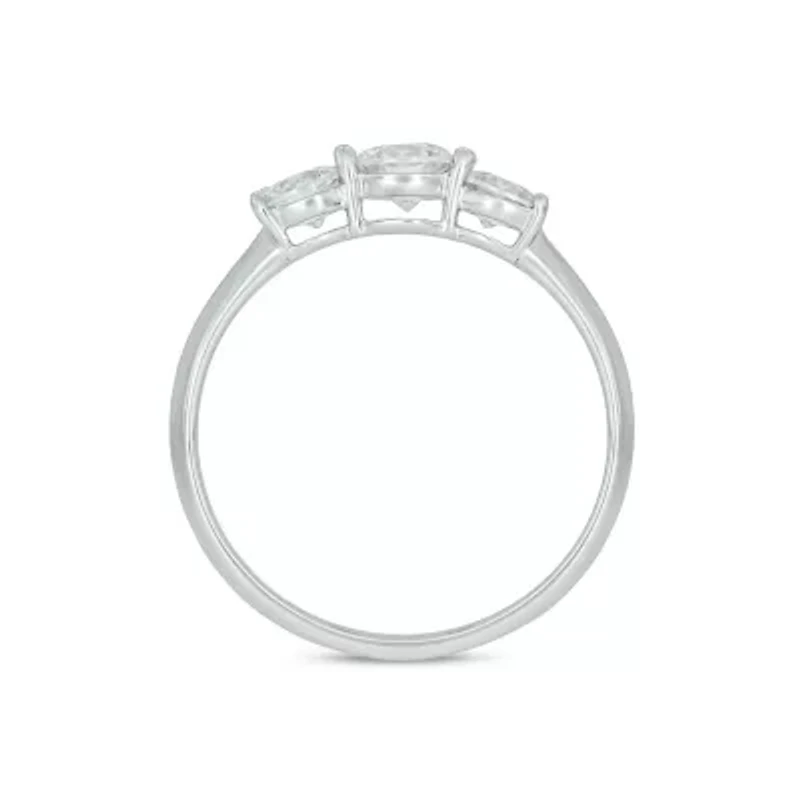 Lab Created 1 Carat Lab-Grown Round Diamond Engagement Ring Sterling Silver