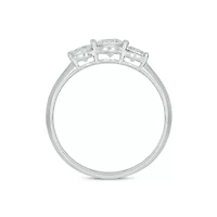 Lab Created 1 Carat Lab-Grown Round Diamond Engagement Ring Sterling Silver