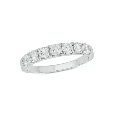 Lab Created 1 Carat Lab-Grown Diamond Playful Anniversary Ring Sterling Silver