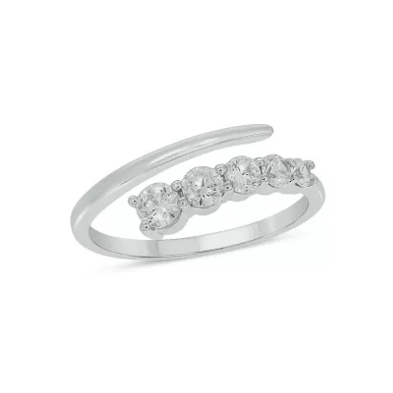 Lab Created 1/ Carat Lab-Grown Diamond Open Fashion Ring Sterling Silver
