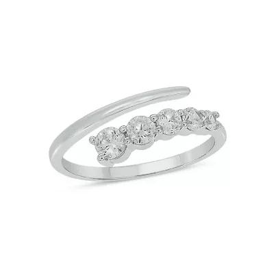 Lab Created 1 Carat Lab-Grown Diamond Open Fashion Ring Sterling Silver