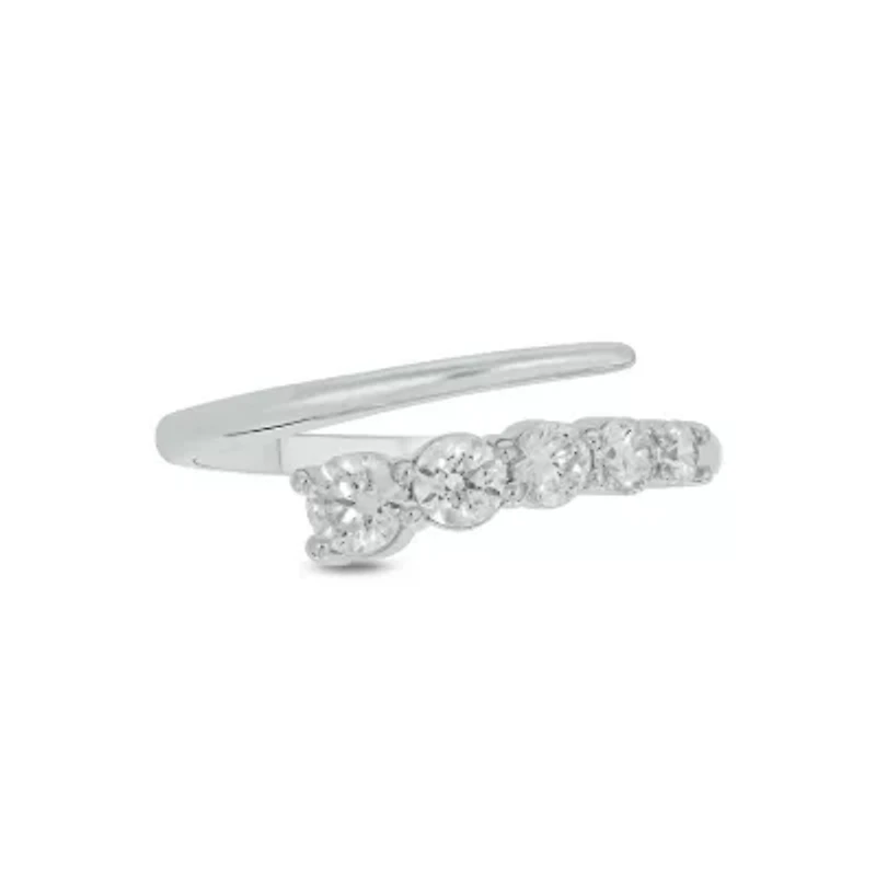 Lab Created 1/ Carat Lab-Grown Diamond Open Fashion Ring Sterling Silver