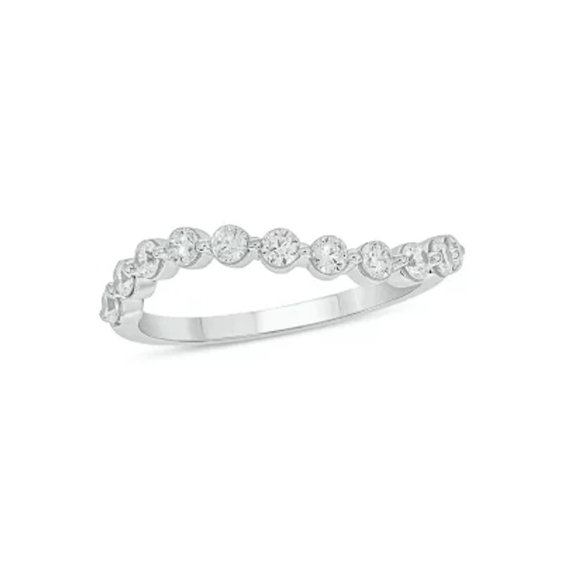 Lab Created 1/2 Carat Lab-Grown Diamond S Flow Anniversary Ring Sterling Silver
