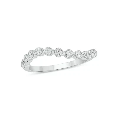 Lab Created 1/2 Carat Lab-Grown Diamond S Flow Anniversary Ring Sterling Silver