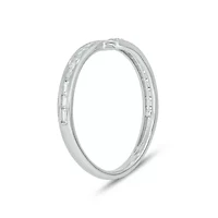 Lab Created 1/4 Carat Lab-Grown Round & Baguette Bypass Fashion Ring Sterling Silver