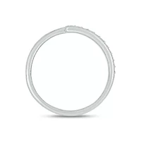 Lab Created 1/4 Carat Lab-Grown Round & Baguette Bypass Fashion Ring Sterling Silver