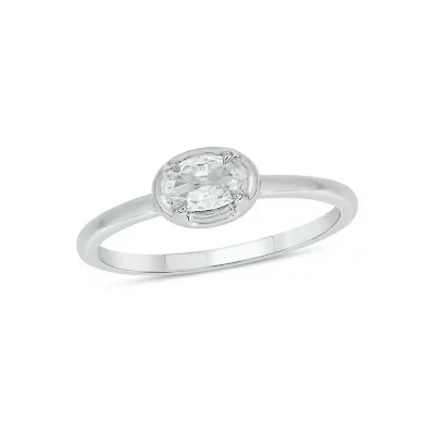 Lab Created 1/3 Carat Lab-Grown Diamond Solitaire Oval Ring Sterling Silver
