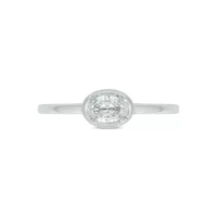 Lab Created 1/3 Carat Lab-Grown Diamond Solitaire Oval Ring Sterling Silver