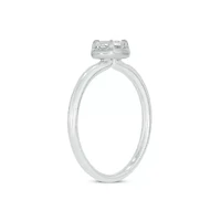 Lab Created 1/3 Carat Lab-Grown Diamond Solitaire Oval Ring Sterling Silver