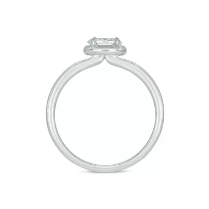 Lab Created 1/3 Carat Lab-Grown Diamond Solitaire Oval Ring Sterling Silver