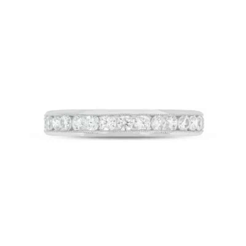 Lab Created 1/2 Carat Lab-Grown Diamond Channel Band  Anniversary Ring Sterling Silver