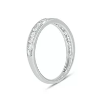 Lab Created 1/2 Carat Lab-Grown Diamond Channel Band  Anniversary Ring Sterling Silver