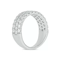 Lab Created 2 Carat Lab-Grown Multi-Row Diamond Anniversary Ring Sterling Silver