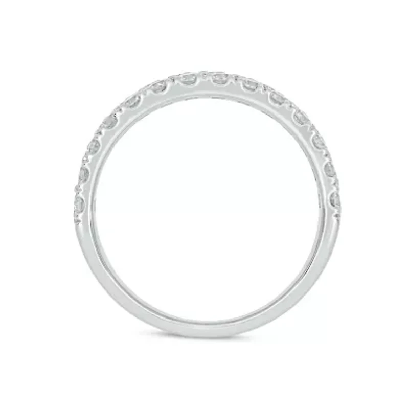 Lab Created 2 Carat Lab-Grown Multi-Row Diamond Anniversary Ring Sterling Silver