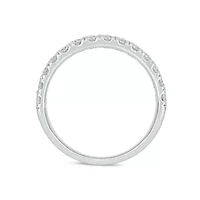 Lab Created 2 Carat Lab-Grown Multi-Row Diamond Anniversary Ring Sterling Silver