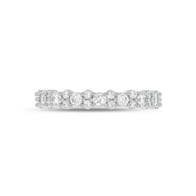 Lab Created 1/2 Carat Lab-Grown Diamond Elegant Two-Stone Anniversary Ring Sterling Silver