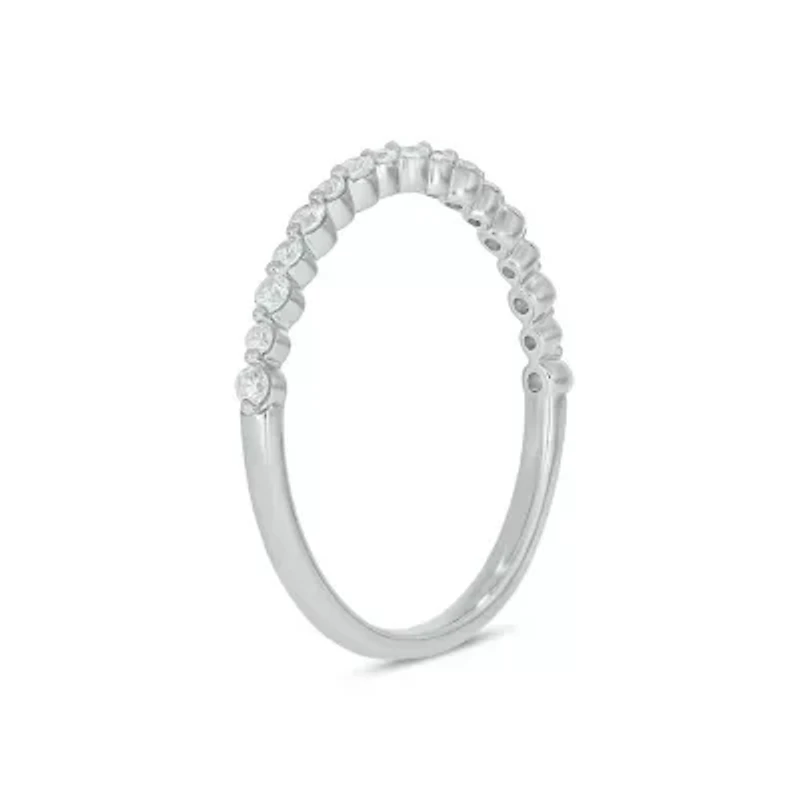 Lab Created 1/ Carat Lab-Grown Diamond Half Bezel Anniversary Ring Sterling Silver