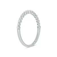 Lab Created 1/ Carat Lab-Grown Diamond Half Bezel Anniversary Ring Sterling Silver