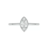 Lab Created 1/3 Carat Lab-Grown Diamond Marquise Solitaire Ring Sterling Silver