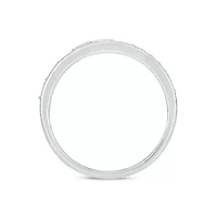 Lab Created 1/4 Carat Lab-Grown Round & Baguette Anniversary Band Ring Sterling Silver