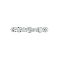 Lab Created 1/ Carat Lab-Grown Diamond Half Bezel Anniversary Ring Sterling Silver