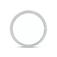 Lab Created 1 Carat Lab-Grown Dazzling Two-Row Diamond Anniversary Ring Sterling Silver