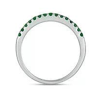 Natural Emerald Stackable Ring Band Sterling Silver
