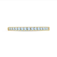 Natural Aquamarine Stackable Ring Band Sterling Silver