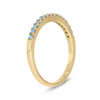 Natural Aquamarine Stackable Ring Band Sterling Silver