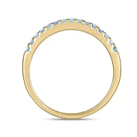 Natural Aquamarine Stackable Ring Band Sterling Silver