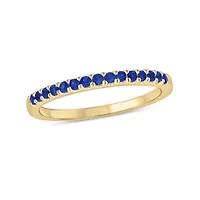 Natural Blue Sapphire Stackable Ring Band Sterling Silver