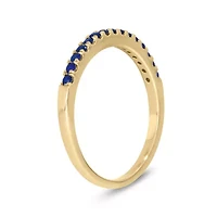 Natural Blue Sapphire Stackable Ring Band Sterling Silver