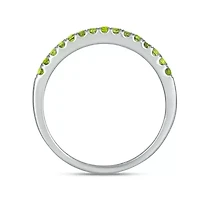 Natural Peridot Stackable Ring Band 10K Yellow Gold