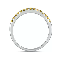 Natural Citrine Stackable Ring Band 10K Yellow Gold