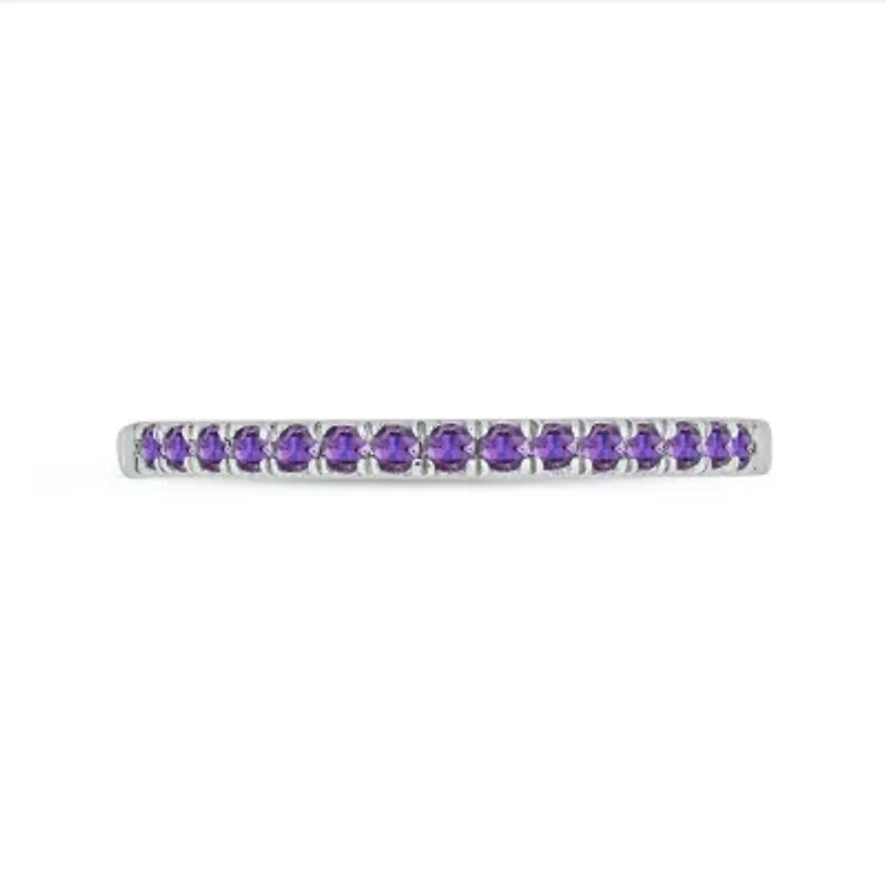 Created Alexandrite Stackable Ring Band Sterling Silver