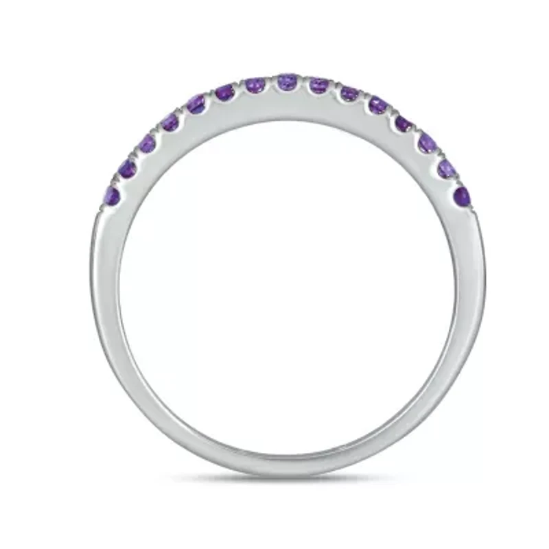 Created Alexandrite Stackable Ring Band Sterling Silver