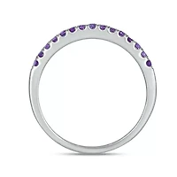 Created Alexandrite Stackable Ring Band Sterling Silver