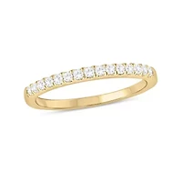 Natural White Topaz Stackable Ring Band 10K Gold